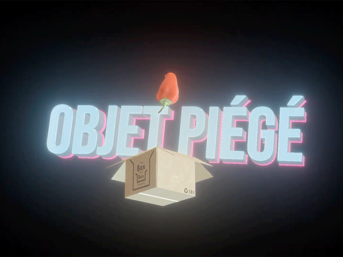 Habillage motion design de l'épreuve Objet piégé