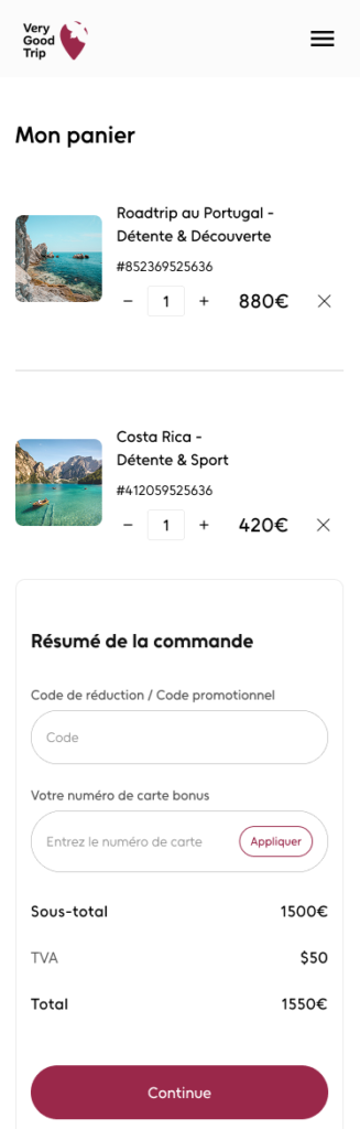 Panier - Mobile - Maquette